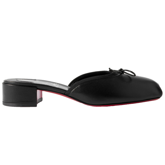 Christian Louboutin Mimiflirt 30 Black Ballet Ballerina Slide Block Heel Mule 39 - Picture 1 of 14